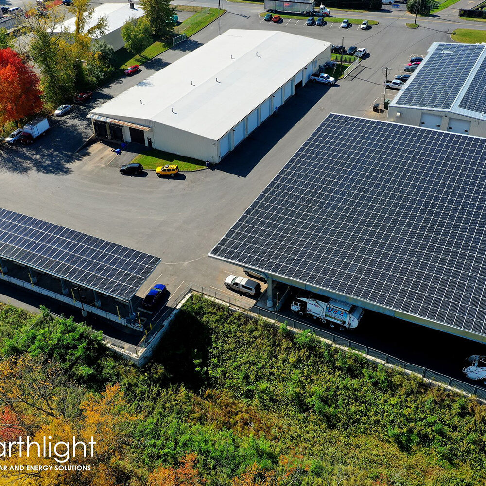 PACE solar canopies over parked cars